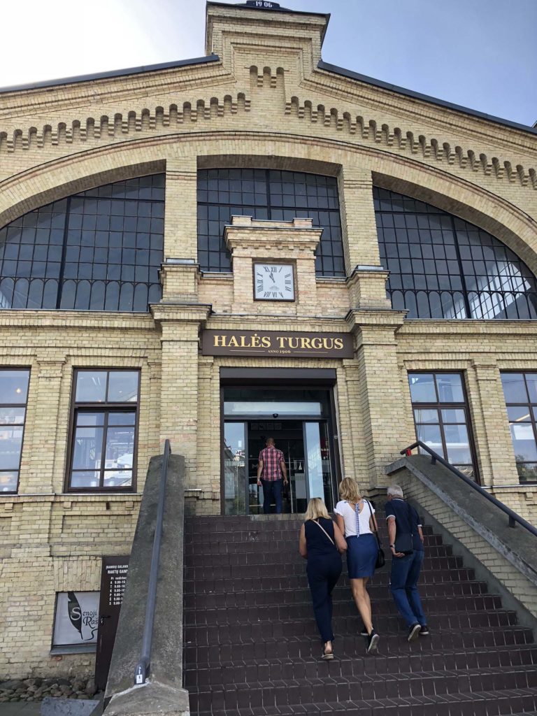 Walking up the steps to the Hales Turgus