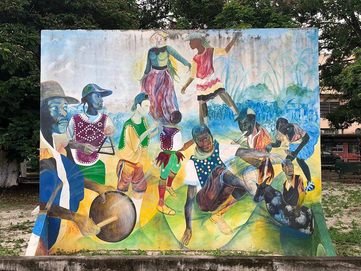 a mural of the inhabitants of Georgetown